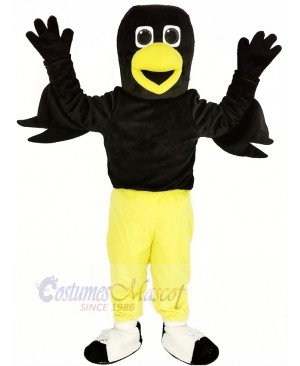 Black Bird Raven with Yellow Pants Mascot Costume Animal