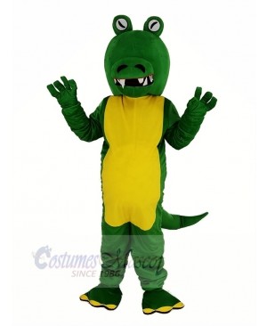 Green Crocodile With Big Mouth Mascot Costume Animal