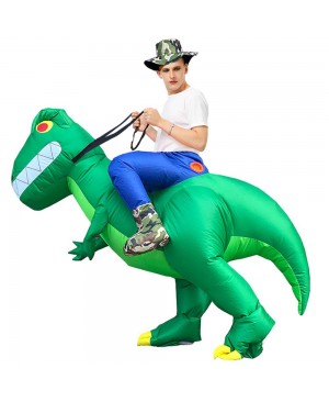 T-Rex Carry me Ride on Inflatable Costume Dinosaur with Big Teeth Blow up Jumpsuit for Adult/Kid