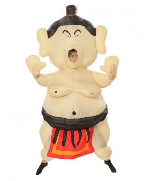 Sumo Inflatable Costume Halloween Christmas Fancy Blow up Fat Suit for Adult White Skin