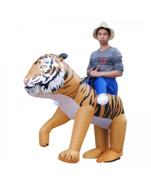 Strong Tiger Carry Me Ride on Inflatable Costume Halloween Xmas Costume for Adult