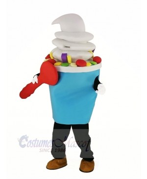 Light Blue Ice Cream Mascot Costume Cartoon