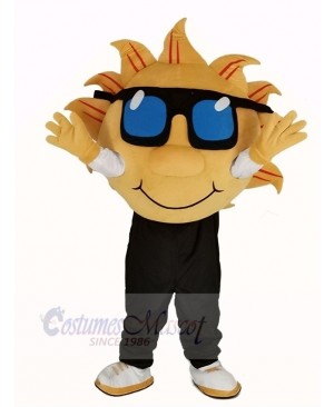 Yellow Sunshine with Sunglasses Mascot Costume