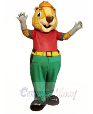 Beige Beaver Mascot Costume  