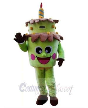 Green Birthday Cake Mascot Costume 