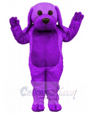 Friendly Purple Big Dog Mascot Costume Animal