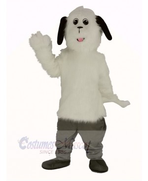 White Shaggy Maggy Dog Mascot Costume Animal