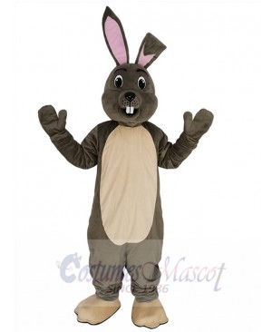 Happy Grey Easter Bunny Rabbit Mascot Costume Animal