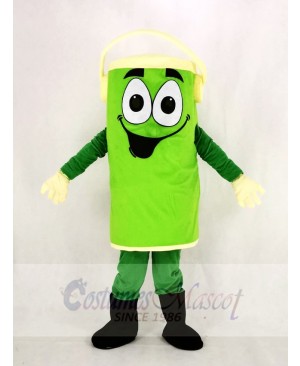 Green Peter Paint Can Mascot Costume Cartoon