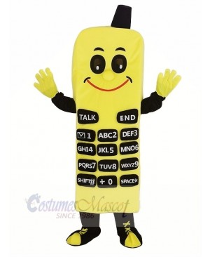 Yellow Phone Mascot Costume Cartoon