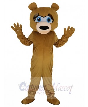 Long Eyelashes Bear Mascot Costume Animal
