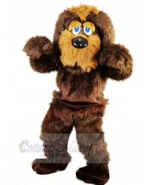 Brown Long Fur Dog Mascot Costumes Animal