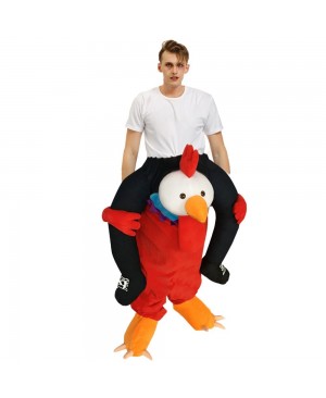 Red Chicken Carry me Ride on Halloween Christmas Costume for Adult