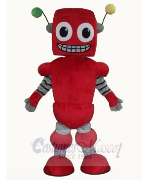 Cute Red Robot Mascot Costume Cartoon