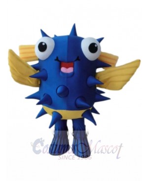 Cute Dark Blue Fish Mascot Costume Marine Animal