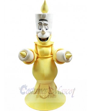 Yellow Burning Candle Mascot Costume Cartoon