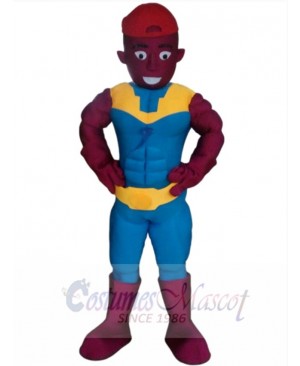 Purple Skin Muscle Man Mascot Costume People