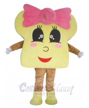Cute Yellow Bread Mascot Costume Cartoon