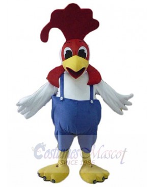 Big Red Crest White Chicken Mascot Costume Animal