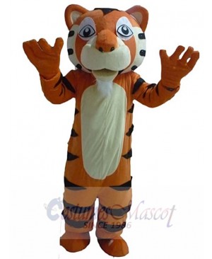 Friendly White Beard Tiger Mascot Costume Animal