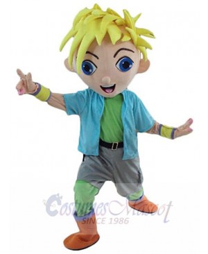 Yellow Hair Boy Mascot Costume People