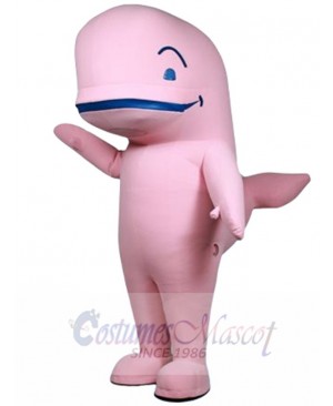 Cute Pink Whale Mascot Costume Marine Animal
