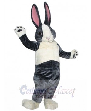 Grey and White Bunny Rabbit Mascot Costume Animal