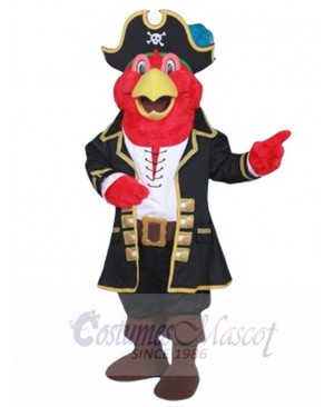 Pirate Parrot Mascot Costume Animal in Black Suit