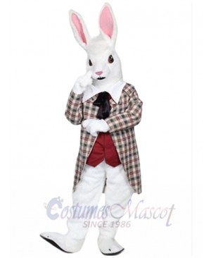 White Gentry Rabbit Mascot Costume Animal