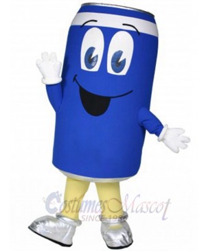 Blue The Can Man Mascot Costume Cartoon