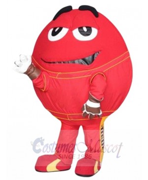 Red Milk Chocolate Mascot Costume Cartoon