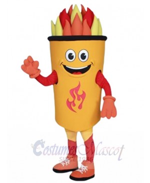 School Burning Torch Mascot Costume Cartoon
