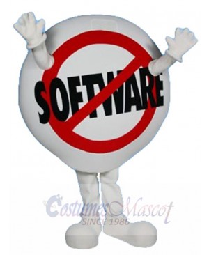 No Software Sign Mascot Costume Cartoon