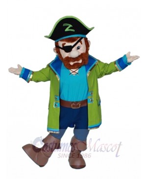 Brown Beard Pirate Pete Mascot Costume People