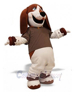 Brown and White Dog Mascot Costume For Adults Mascot Heads