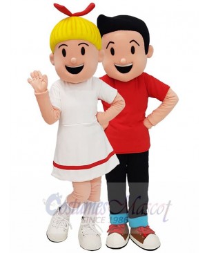 Adventure Boy and Girl Mascot Costume People