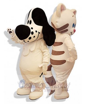 Cute Therapy dog and Savannah Cat Mascot Costume Animal