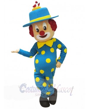 Cute Clown Mascot Costume in Blue Outfit People