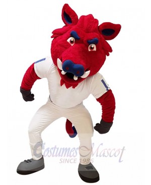 Robust Red Wild Boar Mascot Costume Animal