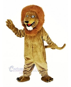 Brown Smiling Lion Mascot Costume Animal