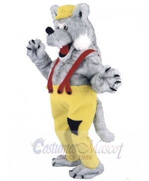 Gray Furry Wolf Mascot Costume Animal