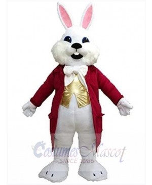 Easter Bunny Mascot Costume Animal in Red Tuxedo