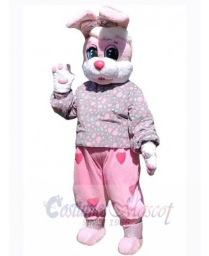 Lovely Pink Rabbit Mascot Costume Animal
