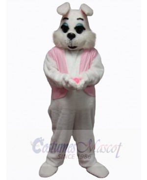 Easter Bunny Mascot Costume Animal in Pink Vest