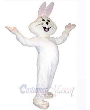 White Bunny Rabbit Mascot Costume Animal with Chubby Belly