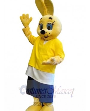 Cute Yellow Bunny Mascot Costume Animal