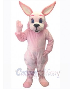 Friendly Pink Easter Bunny Rabbit Mascot Costume Animal