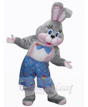 Leisurely Grey Easter Bunny Mascot Costume Animal