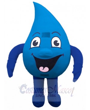 Funny Blue Water Drop Mascot Costume Cartoon