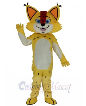 Cute Yellow Leopard Mascot Costume College